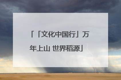 「文化中国行」万年上山 世界稻源