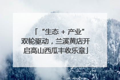 “生态 + 产业”双轮驱动，兰溪黄店开启高山西瓜丰收乐章