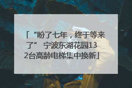 “盼了七年，终于等来了” 宁波东湖花园132台高龄电梯集中换新