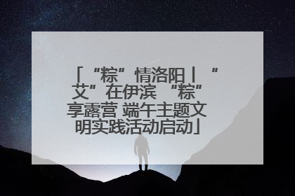 “粽”情洛阳丨“艾”在伊滨 “粽”享露营 端午主题文明实践活动启动