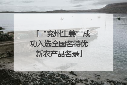 “兖州生姜”成功入选全国名特优新农产品名录