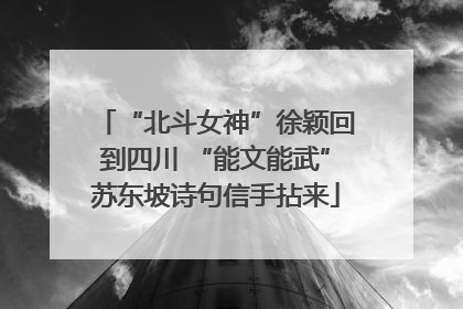 “北斗女神”徐颖回到四川 “能文能武”苏东坡诗句信手拈来