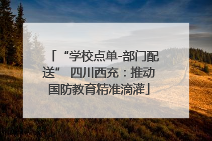 “学校点单-部门配送” 四川西充：推动国防教育精准滴灌