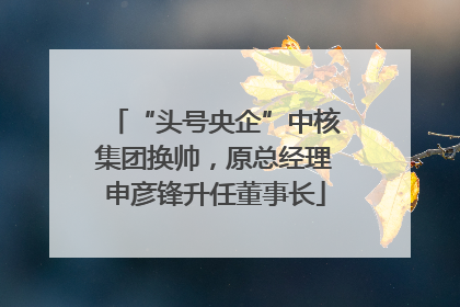 “头号央企”中核集团换帅，原总经理申彦锋升任董事长