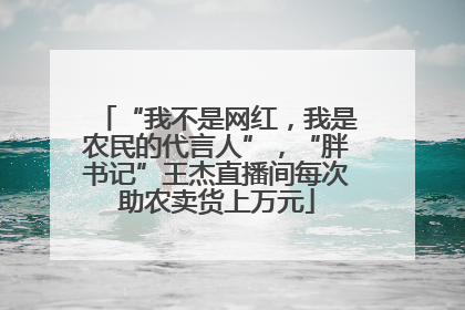 “我不是网红，我是农民的代言人”，“胖书记”王杰直播间每次助农卖货上万元