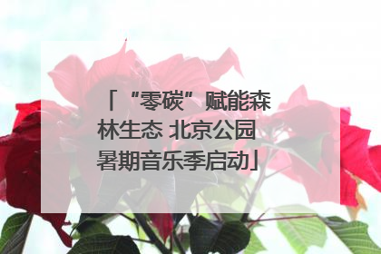 “零碳”赋能森林生态 北京公园暑期音乐季启动