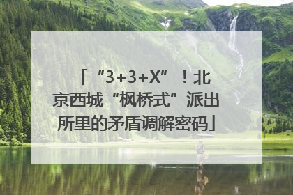 “3+3+X”！北京西城“枫桥式”派出所里的矛盾调解密码