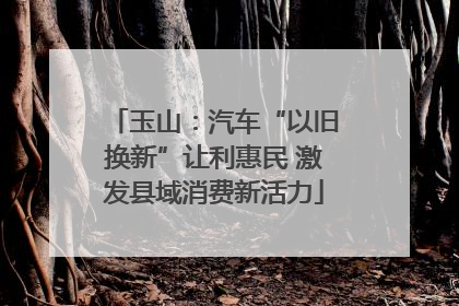 玉山：汽车“以旧换新”让利惠民 激发县域消费新活力