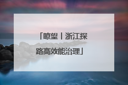 瞭望丨浙江探路高效能治理