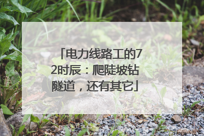 电力线路工的72时辰：爬陡坡钻隧道，还有其它