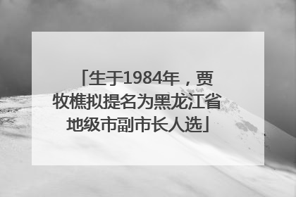 生于1984年，贾牧樵拟提名为黑龙江省地级市副市长人选