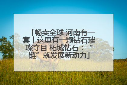 畅卖全球 河南有一套丨这里有一颗钻石璀璨夺目 柘城钻石：“链”就发展新动力