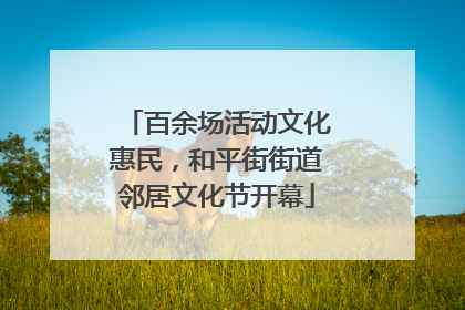 百余场活动文化惠民，和平街街道邻居文化节开幕
