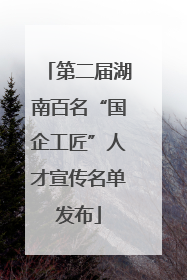 第二届湖南百名“国企工匠”人才宣传名单发布