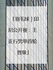羽毛球｜印尼公开赛：王正行男单首轮晋级