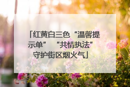 红黄白三色“温馨提示单” “共情执法”守护街区烟火气