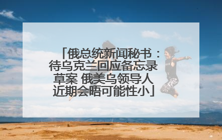 俄总统新闻秘书：待乌克兰回应备忘录草案 俄美乌领导人近期会晤可能性小