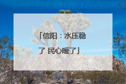 信阳：水压稳了 民心暖了