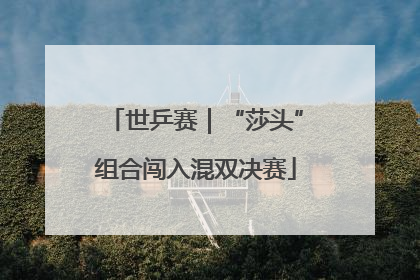世乒赛｜“莎头”组合闯入混双决赛