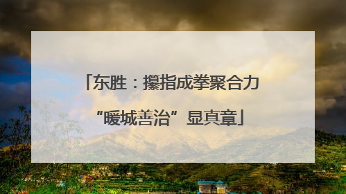 东胜：攥指成拳聚合力 “暖城善治”显真章