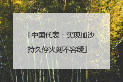 中国代表：实现加沙持久停火刻不容缓
