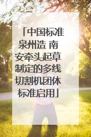 中国标准泉州造 南安牵头起草制定的多线切割机团体标准启用