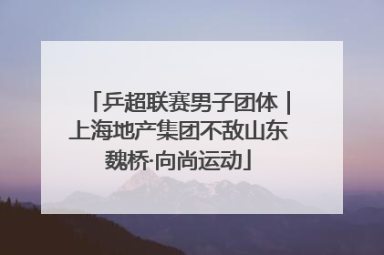 乒超联赛男子团体｜上海地产集团不敌山东魏桥·向尚运动