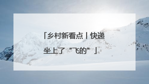 乡村新看点丨快递坐上了“飞的”