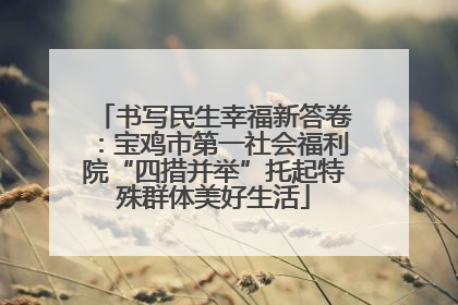 书写民生幸福新答卷：宝鸡市第一社会福利院“四措并举”托起特殊群体美好生活