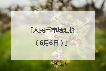 人民币市场汇价（6月6日）