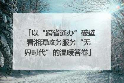 以“跨省通办”破壁 看湘潭政务服务“无界时代”的温暖答卷