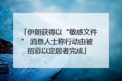 伊朗获得以“敏感文件” 消息人士称行动由被招募以定居者完成
