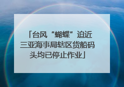 台风“蝴蝶”迫近 三亚海事局辖区货船码头均已停止作业