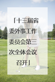 十三届省委外事工作委员会第三次全体会议召开