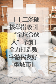 十二条硬核举措吸引“全球合伙人” 资阳全力打造数字游民友好型城市