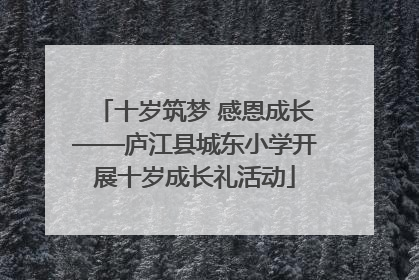 十岁筑梦 感恩成长——庐江县城东小学开展十岁成长礼活动