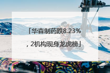 华森制药跌8.23%，2机构现身龙虎榜