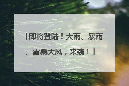 即将登陆！大雨、暴雨、雷暴大风，来袭！