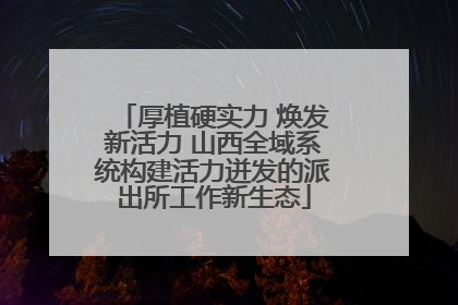 厚植硬实力 焕发新活力 山西全域系统构建活力迸发的派出所工作新生态