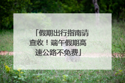 假期出行指南请查收！端午假期高速公路不免费