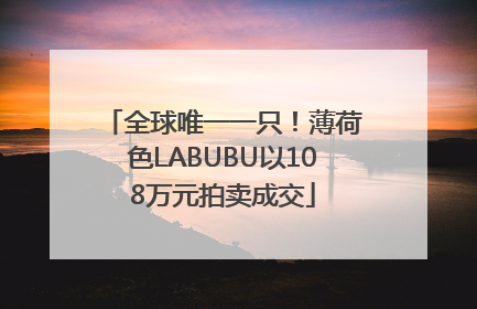 全球唯一一只！薄荷色LABUBU以108万元拍卖成交