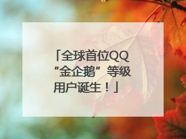 全球首位QQ“金企鹅”等级用户诞生！