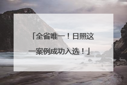 全省唯一！日照这一案例成功入选！