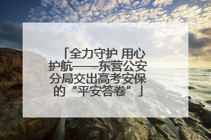 全力守护 用心护航——东营公安分局交出高考安保的“平安答卷”