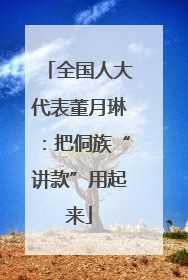 全国人大代表董月琳：把侗族“讲款”用起来