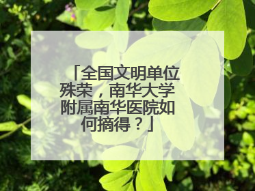 全国文明单位殊荣，南华大学附属南华医院如何摘得？