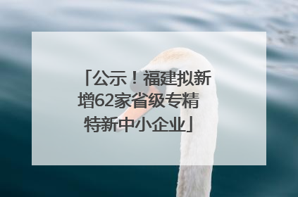 公示！福建拟新增62家省级专精特新中小企业
