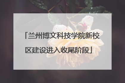 兰州博文科技学院新校区建设进入收尾阶段