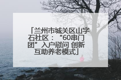 兰州市城关区山字石社区：“60串门团”入户慰问 创新互助养老模式