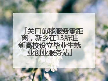 关口前移服务零距离，新乡在13所驻新高校设立毕业生就业创业服务站